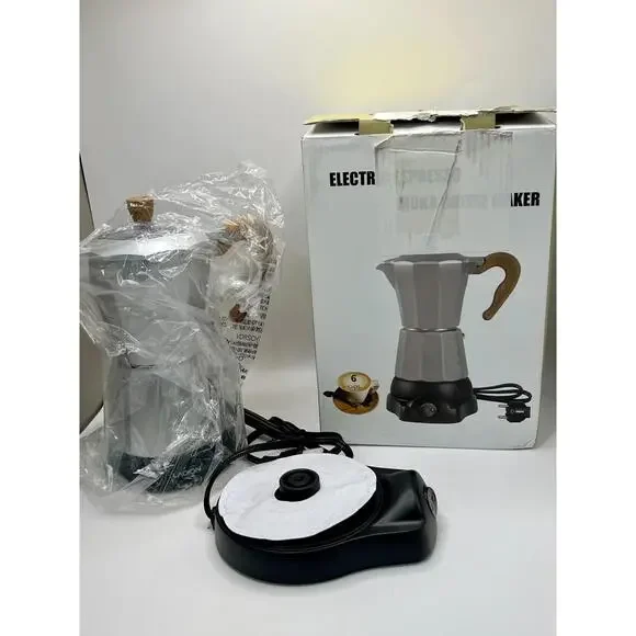 Electric Moka Pot Espresso Maker 6-Cup (300ml) Portable with Detachable Base - Picture 4 of 9